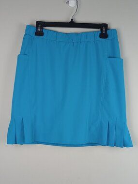 Chico's Zenergy Womens US 2 Teal Side Pockets Elastic Waist Stretchy Sport Skort